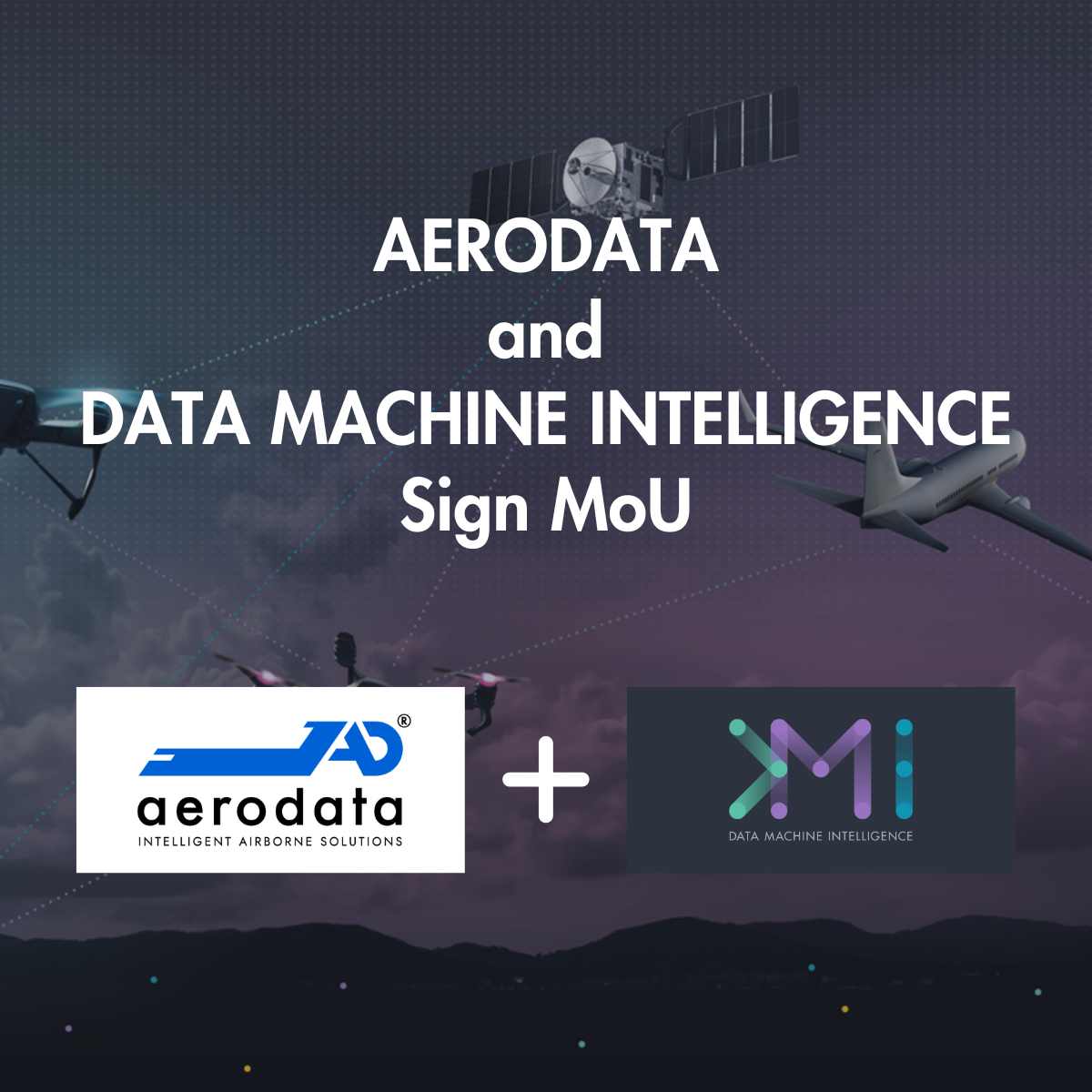 Text-Image: Headline: "Aerodata and Data Machine Intelligence sign MoU"
